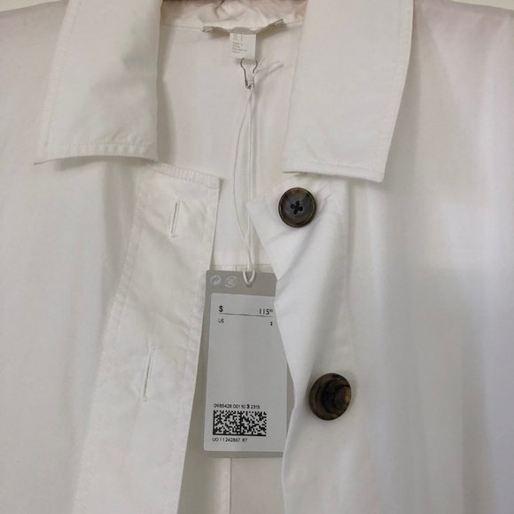 NWT COS Women’s Lagenlook Shirt Dress White Crisp Cotton Oversize A-Line Size 2 - Picture 3 of 6